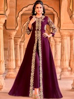 Divine Purple Georgette Designer Salwar Kameez